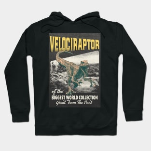 Velociraptor Retro Art - The Biggest World Collection / Giant From The Past Hoodie